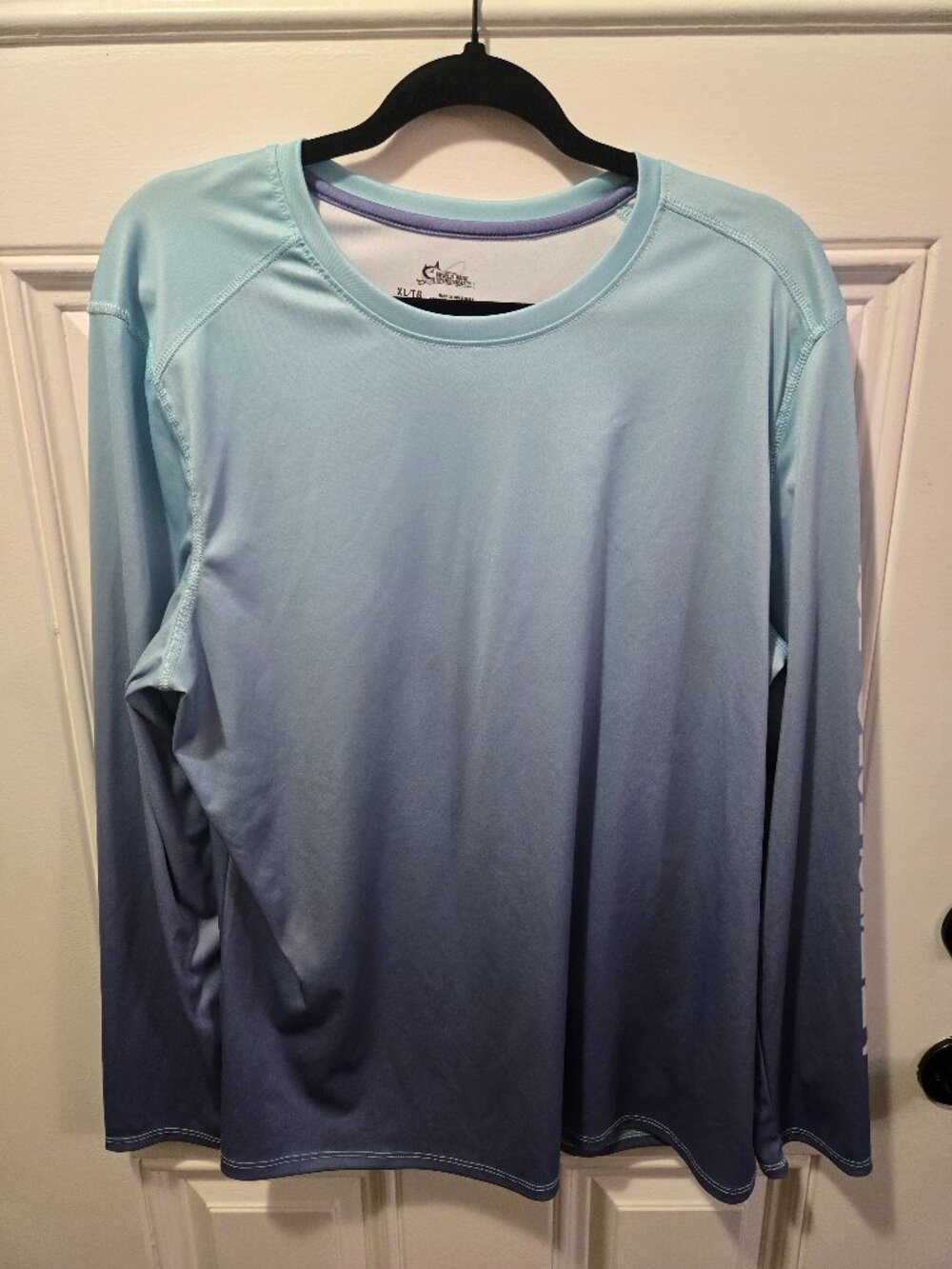 World Wide Sportsman XL Blue Ombre Fishing Performance Shirt Long Sleeve